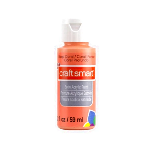 Paints Satin Acrylic Paint by Craft Smart 2 oz. (Deep Coral)