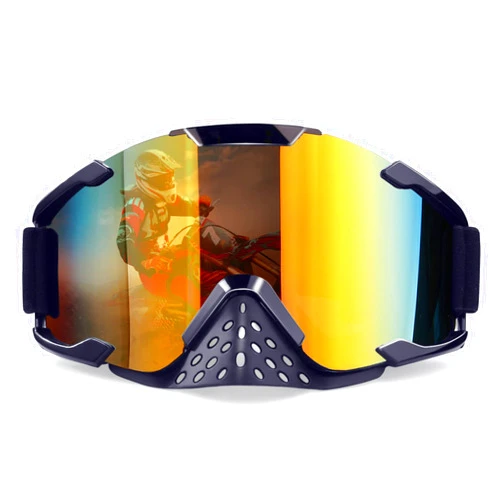 XYOP Motorcycle goggles,Dirt Bike goggles,Bendable OTG frame waterproof Racing goggles,Wrap Ski goggles Ventilation,dustproof Atv goggles,Motorcycle helmet goggles nose guard