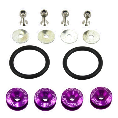 JDMSPEED Purple Universal CNC Billet Bumper Trunk Quick Release Fastener Kit