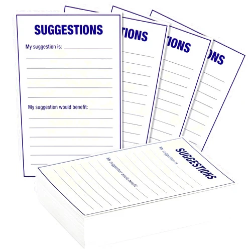 Best Paper Greetings 100-Sheet Bulk Suggestion Box Cards, 4 x 6 Blank Refill Forms for Customer Feedback, Comment, Benefits, Improvement for Small Businesses Supplies, Restaurants, Church, School