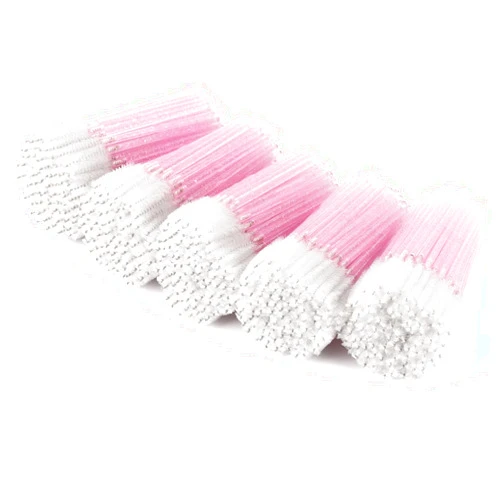 Tbestmax 500 Disposable Mascara Wands Eyelash Brush Spoolies for Eyebrow Eye Lash Extension (Pink, White)