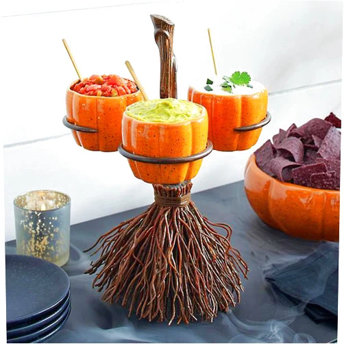 GpahrrDnij Halloween Pumpkin Snack Bowl Stand Serving Dishes Food Candy Holder Party Dinnerware for Indoor Home Kitchen Decoration Supplies Halloween Party Supplies (A)