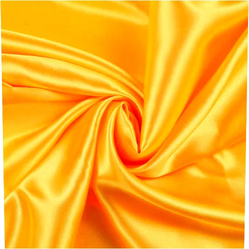 Kipzy Silky Satin Fabric for Wedding, Bridal Decoration, Fashion Crafts 42'' Wide Fabric (Yellow, 5 Yard)