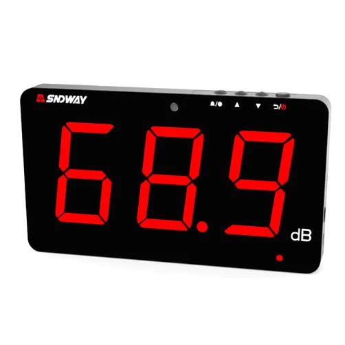 TestHelper SW-525A Sound Level Meter Tester 30-130db Large Screen Red LCD Display Wall Hanging Type Decibel Noise Measuring with Alarm (Sound Level Meter)