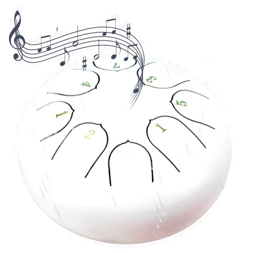 Ankikina Rain Drum for Garden Outside, Mini Steel Tongue Drum Rain Chime for Sound Bath, Nature Musical Box, Chakra Rain Drum Outdoor (White)
