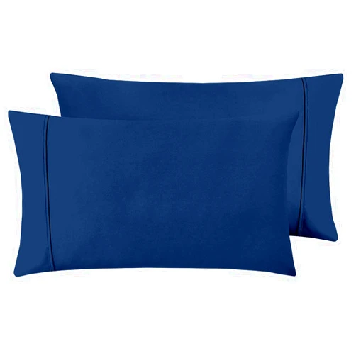 KP Linen Pillowcases King Size Pillow Cases Set of 2, 400 Thread Count 100% Cotton Pillow Long-Staple Combed Cotton Pillows for Sleeping, Soft & Silky Sateen Weave Bed Pillow Covers-Navy Blue Solid