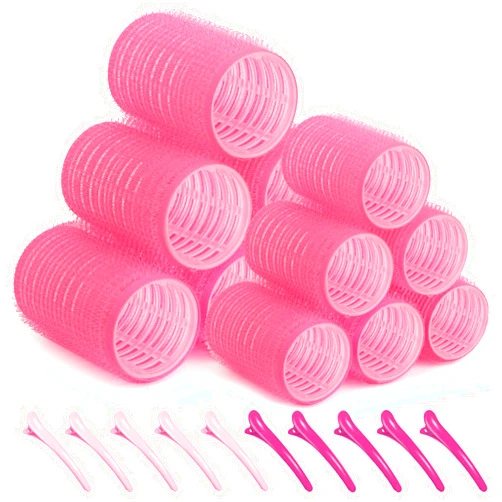 Sungenol Hair Roller Sets,Self Grip 12 pcs,Salon Hair Dressing Curlers,DIY Hair Styles,Heatless Hair Curlers,Lazy hair curle,Hair rollers with clips,Sungenol 2 sizes Hair Rollers in 1 set