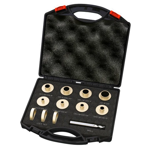 InBovoga 12 Pcs Precision Brass Router Template Bushing Guides Sets and 1/4