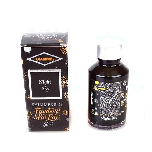 Diamine Fountain Pen Bottled Ink, 50ml - Shimmering Night Sky