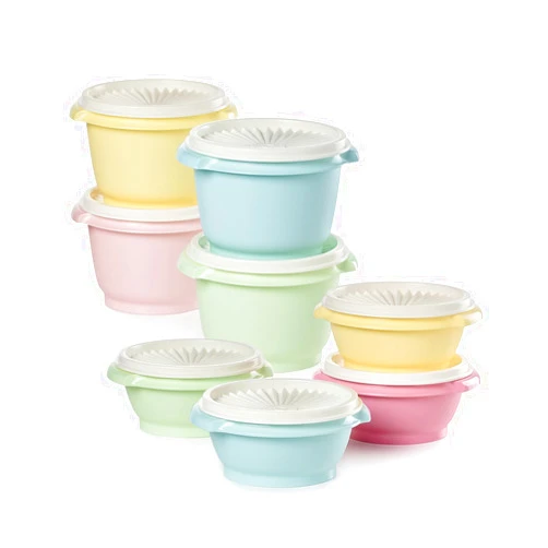 Tupperware Heritage Collection, New 16 Piece Food Storage Container Set in Vintage Colors, Dishwasher Safe and BPA Free (8 containers, 8 lids)