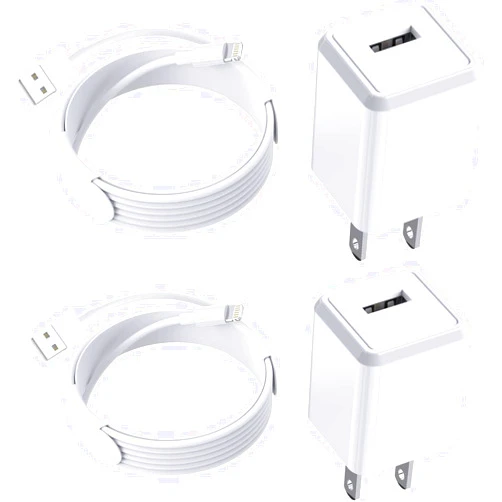 Curvologys iPhone Charger,[Apple MFi Certified]2Pack iPhone Quick Charging Lightning Cable Data Sync Cord with USB A Wall Charger Block Box Travel Plug Adapter for iPhone 14/13/Pro/Max/XR/X/Xs/Max/8/Plus/SE/iPad