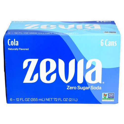 Zevia Zero Calorie Soda Cola, 12 Oz Pack of 6