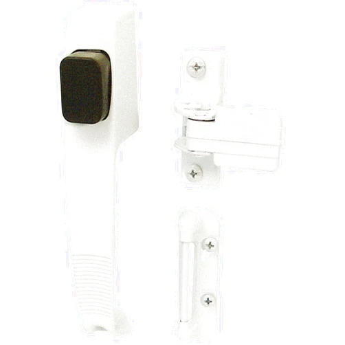 Prime-Line K 5116 White Push Button Latch with Tie Down (1 Set)
