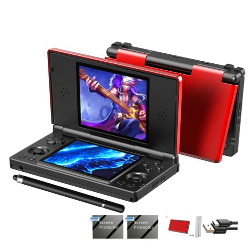 Aivuidbs RG DS Foldable Handheld Game Console RK3568 Anbernic RG DS Android 14 System two-Player Joystick Top and Bottom Dual Screen 4 inch OCA Full Touch Screen 4000mAh 3 + 32gb