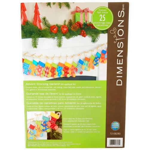 Dimensions Needlecrafts Advent Stocking Garland Felt Applique Kit, 72-08280
