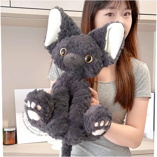 RRSDJJ Kitten Plush Toy, Premium Cat Stuffed Animal ，Black Cat Plush,15.8 Inch Stuffed Animal Plush，Soft and Comfortable Occasions Great Gift for Kids, Lovers, Friends
