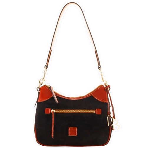 Dooney & Bourke Handbag, Suede Small Hobo Shoulder Bag - Black