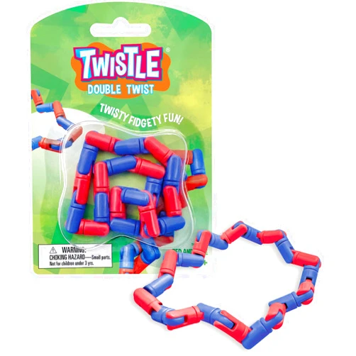 Teacher Created Resources Twistle Double Twist Fidget Sensory Toy - Red and Blue