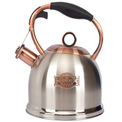 LUXGRACE Whistling Stovetop Tea Kettle Food Grade Stainless Steel, Hot Water Fast to Boil for Stove Top-3.0Q