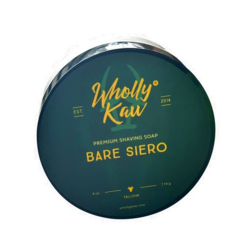 Wholly Kaw WhollyKaw Unscented Suitable for Sensitive Skin Bare Siero Tallow Shaving Soap Enriched with Donkey Milk, Water Buffalo Milk, Whey Proteins, Omega 3, Hops Extract No Essential Oils No Fragrance.