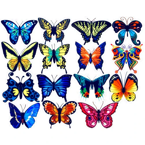 Addones 15Pcs Colourful Butterfly and Cartoon Graffiti Latest Version Patch, Self-Adhesive Patch Applique for Clothes, Dress, Hat, Jeans, Suitcase, DIY Accessories