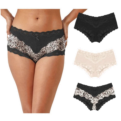 Maidenform Cheeky, Lace Hipster Panties, Sexy Underwear for Women, 3-pack