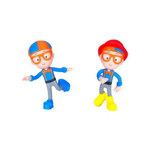 Blippi Bendable Toy Figures - Includes Two 5” Bendable Characters, Featuring Fun Details Like Eyeglasses, Bow Tie, Shoes, and Suspenders - Educational Toys for Children and Toddlers