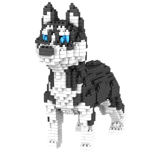 ISeeSee Micro Mini Blocks Dog Building Animal Set DIY 3D Building Toy Bricks for Kids or Adult Husky 950PCS