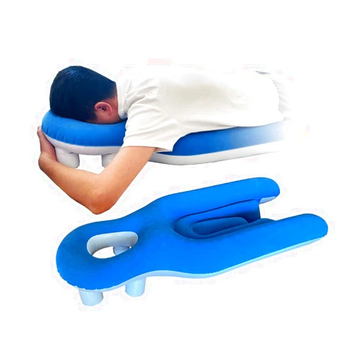 ZNALDP Face Down Pillow for Eye Surgery Recovery, Inflatable Prone Pillow for Retinal Detachment, Vitrectomy, Macular Hole, and Post Eye Surgery Recovery, Comfortable Sleeping Head Cradle, Blue