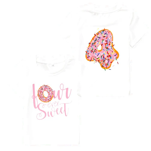 GLIGLITTR Birthday Girl Shirt Toddler Baby Girls 1st 2nd 3rd 4th 5th Bday Outfit Sweet Donut One Two Three Four Five Tee Tops