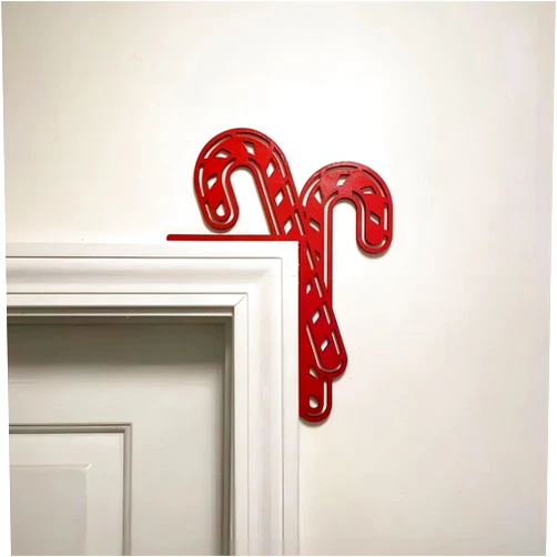 Sitfe 2024 Christmas Door Topper: Holiday Home Decor Funny Snowman Santa Claus Top Door Frame Corner Sign Decorations, Windows Walls DIY Craft for Christmas Party Ornament (Candy Cane)