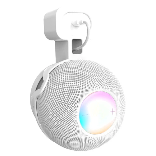 HeyMoonTong Outlet Wall Mount Holder Stand Fits for Apple HomePod Mini, A Space-Saving Accessory for HomePod Mini Smart Home Speakers with Cord Management, Hide Messy Wires (White)