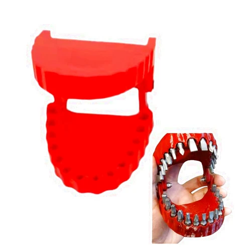 SquarezhenBo 1pc Red Funny Denture Drill Bit Holder Teeth Model Design Screwdriver 6.35mm Fits Bit 1/4 Bits 28 Inch Hex Adapter Tools Screwdriver Bit Holders（No screwdriver）