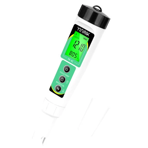 YINMIK EC Salt TDS Meter 4 in 1 Salinity Conductivity TDS Temperature Meter for Hydroponics, Waterproof PPM Water Tester with Backlit for Salt Water Pool, Nutrients, Aquarium, Aquaponics