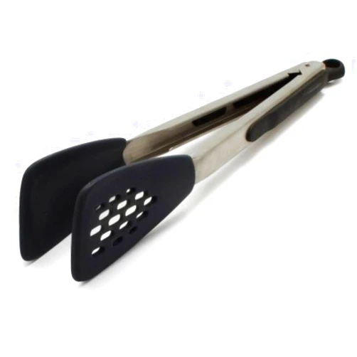 OXO Good Grips Silicone Flexible Tongs Stainless,Black,