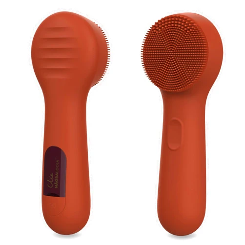 NågraCoola Silicone Face Scrubber, NågraCoola CLIE 2.0 Facial Cleansing Brush, Rechargeable, Waterproof Face Scrub Brush for Cleansing, Exfoliating, Massaging, Electric Facial Exfoliator for Women and Men - Rust