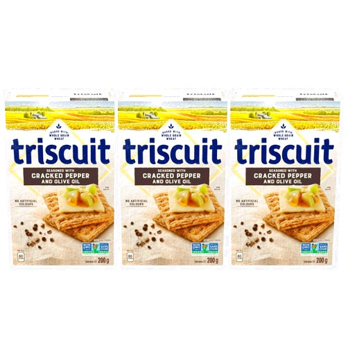 Generic Triscuit Cracked Pepper & Olive Oil Crackers, 200g/7oz (Pack of 3) Shipped from Canada