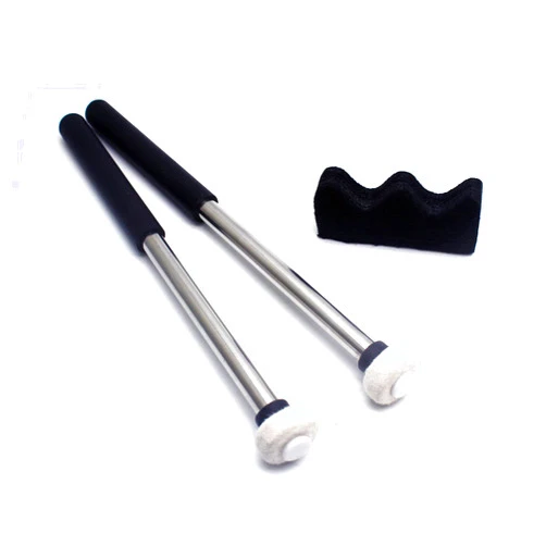 TUOREN 1 Pair Tongue Drum Mallets with Bracket Handpan Drum Sticks Rubber Mallet Percussion Instrument Accessory (Type B)