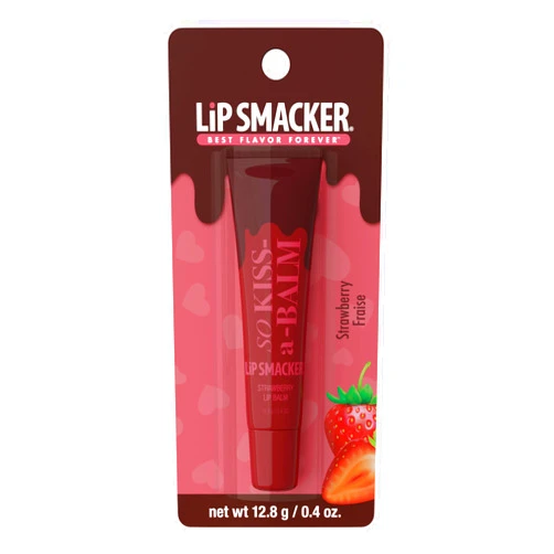 Lip Smacker So Kiss-A-Balm, Delightfully Sweet & Fruity Lip Balm – Moisturizing & Hydrating with a Sheer Glossy Finish, Fun & Collectible Lip Care - Strawberry