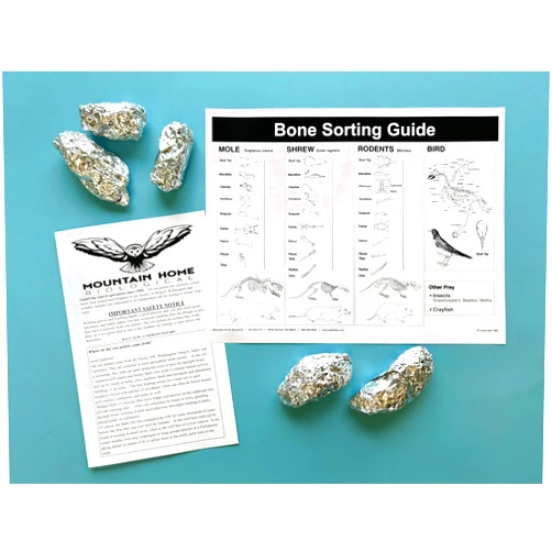 Mountain Home Biological Jumbo Owl Pellets, Pack of 5, with Bone Sorting Sheet, Inc.