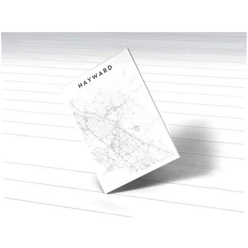 MG Global Modern Grey Hanging Canvas Print of Hayward California | 8x12 12x18 16x24 20x30 24x36 Minimalism Hometown City Wall Art for Gift | Minimalist Home Office Decor
