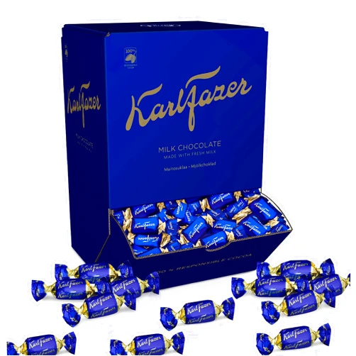 Fazer Karl Fazer Blue - Original - Finnish - Milk Chocolate - Chocolates - Pralines - Candies - Box 3,0 kg