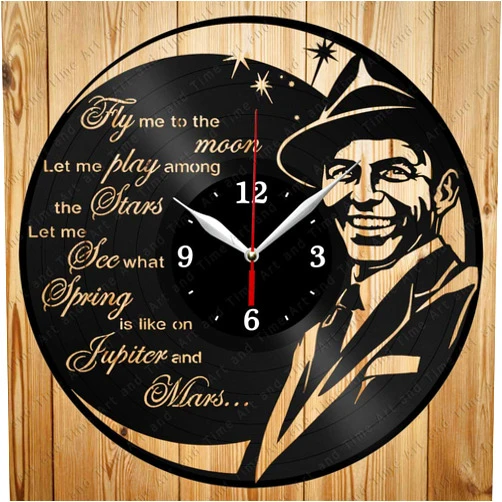 Vinyl Record Clock Frank Sinatra Vinyl Clock Art Decor Home Wall Clock Black Original Gift Unique Design