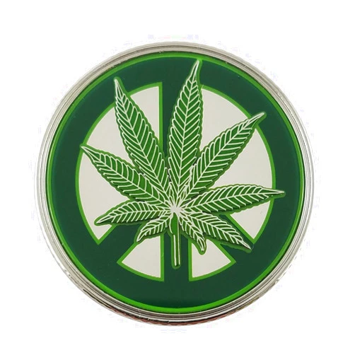 Cannadise Novelty Goods Marijuana Pot Leaf Peace Sign Metal Collectible Coin