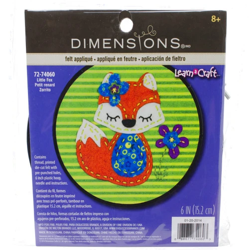 Dimensions Little Red Fox Felt Applique Kit Craft, Oversized