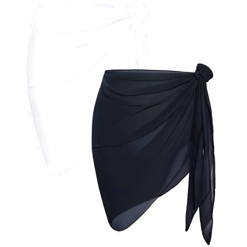 CHICGAL 2 Pieces Women Beach Sarong Bathing Suit Wrap Skirt Sheer Bikini Swimsuit Cover Ups for Swimwear