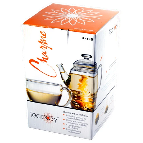 Teaposy Charme Gift Set with Blooming Teas, Herbal Teas, Teapot and Tea Cup