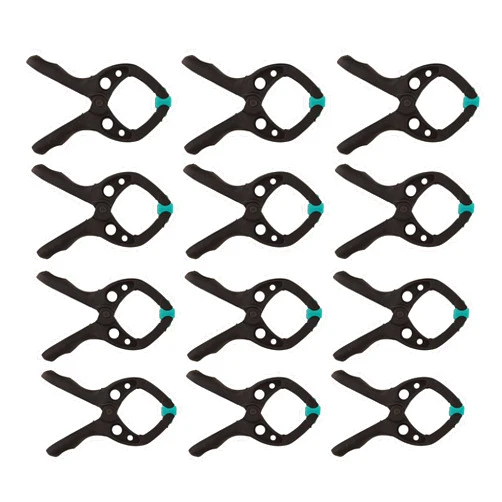 wolfcraft Mini 30 8653000 Spring Clamp Set, Versatile Allrounder - Ideal for Household, Hobby and Craft Projects, Pack of 12