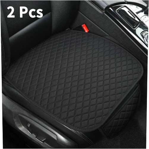 West Llama Linen Car Seat Covers,Bottom Seat Covers for Cars Include 2 Piece Front Driver Seat Pad Mat Universal Fits 90% Vehicles,SUVs,Cars,Sedans(2Piece-Black)