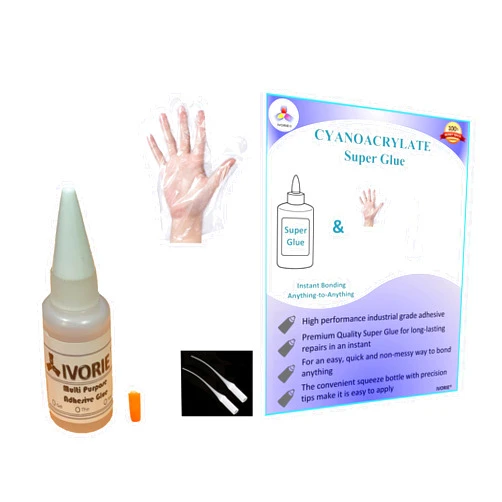 IVORIE Super Glue Adhesive Instant Bonding Cyanoacrylate Acrylic - Dental Laboratory Tools (Transparent Clear Color - 20gr)